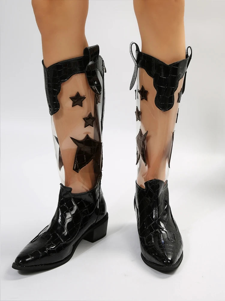 Unicorn Transparent Knee High Boots