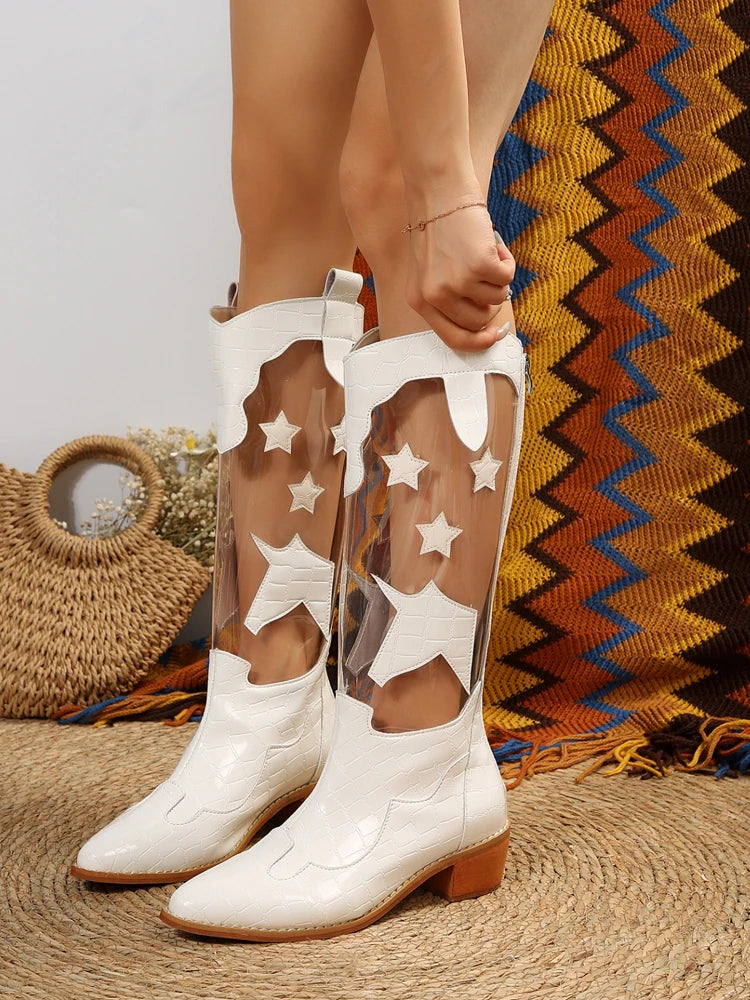 Unicorn Transparent Knee High Boots