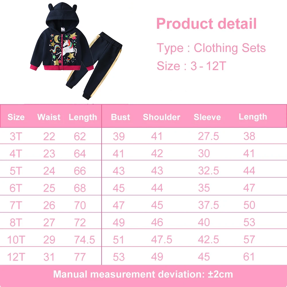 Girls Unicorn Hooded Clothing Set