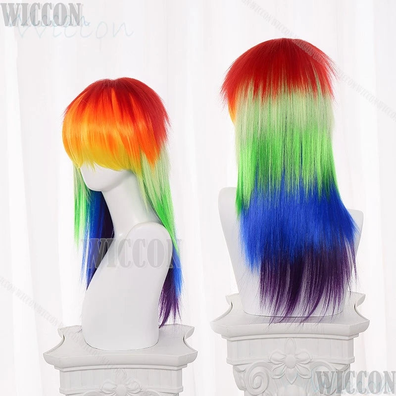 Anime Rainbow Dash Cosplay wigs and goggles