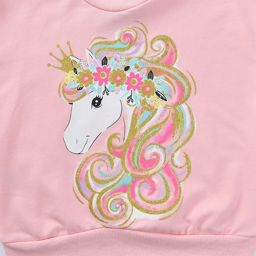 Girls Unicorn Pink Sweatshirt