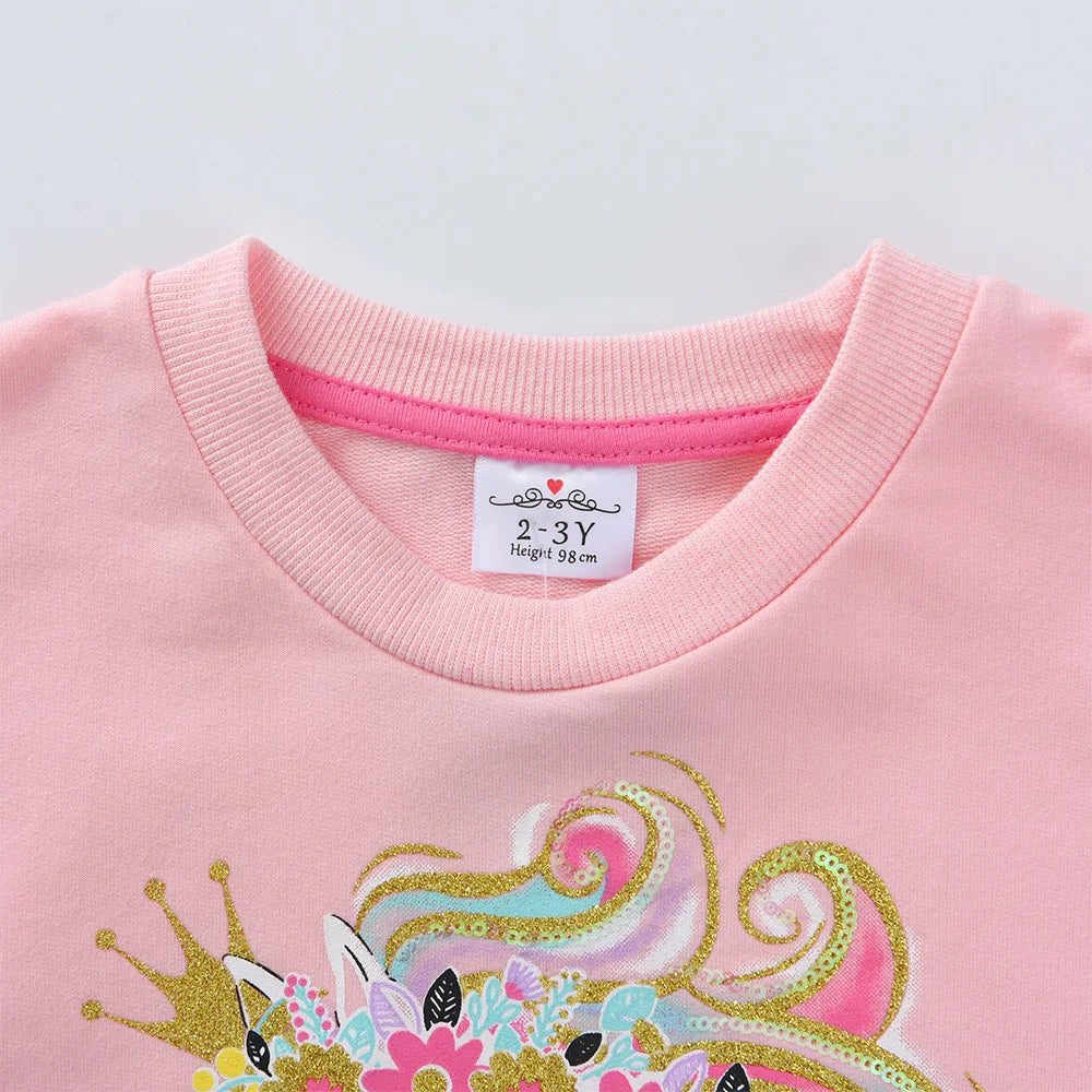 Girls Unicorn Pink Sweatshirt