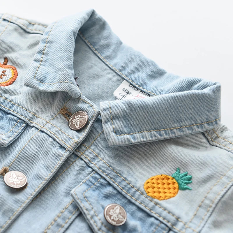 Unicorn Embroidery Denim Coat