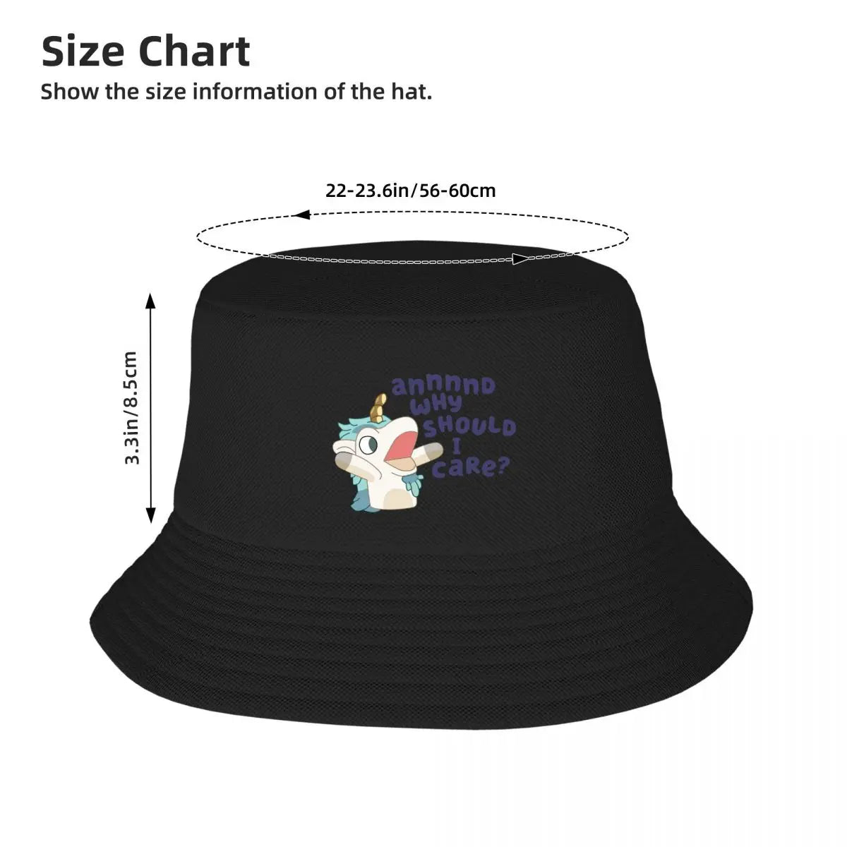 Blueys Unicorse Why Should I Care Bucket Hat