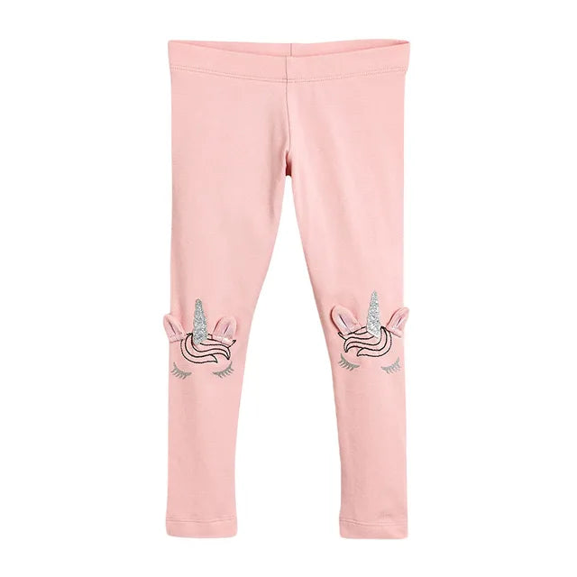 Girls Pink Unicorn Leggings