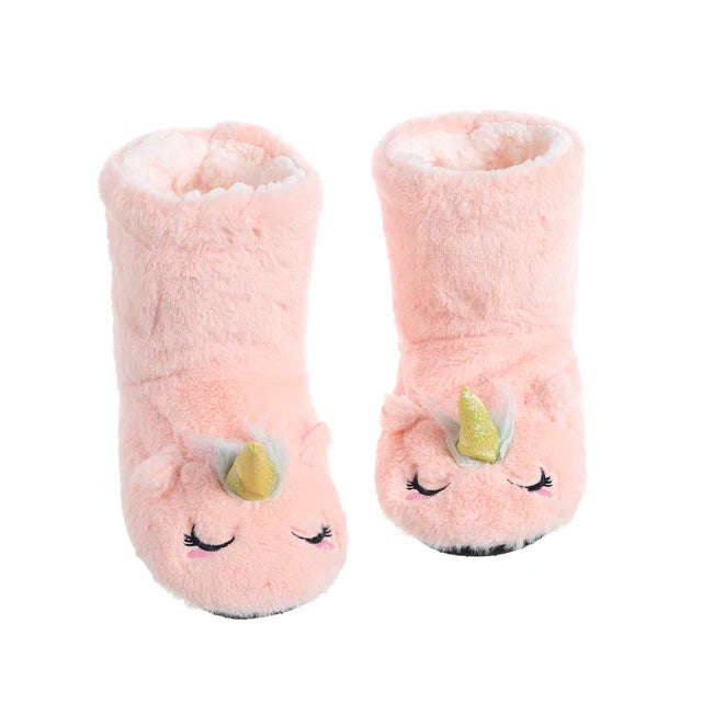 Unicorn Furry House Slippers