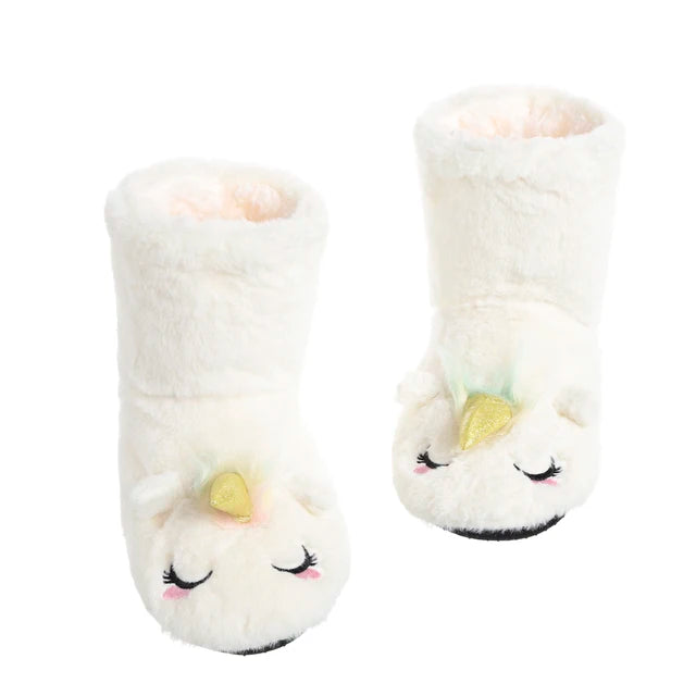 Unicorn Furry House Slippers