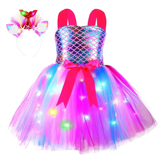 Light Up Mermaid Princess Dress Costume