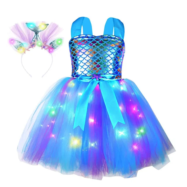 Light Up Mermaid Princess Dress Costume