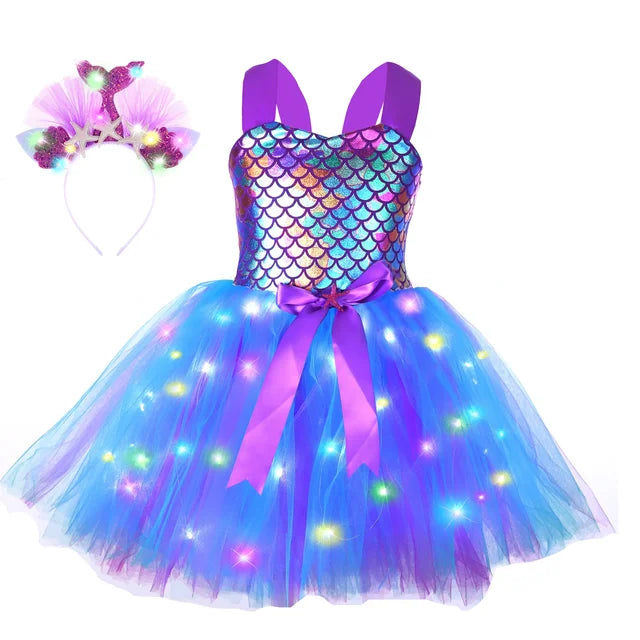 Light Up Mermaid Princess Dress Costume