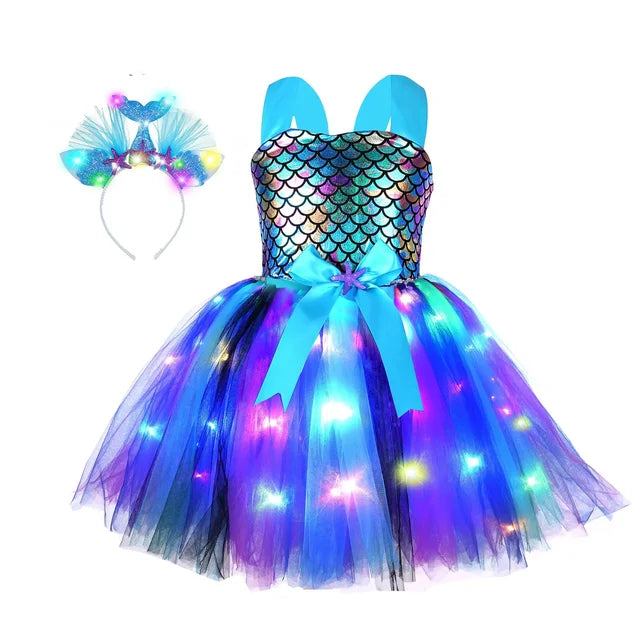 Light Up Mermaid Princess Dress Costume