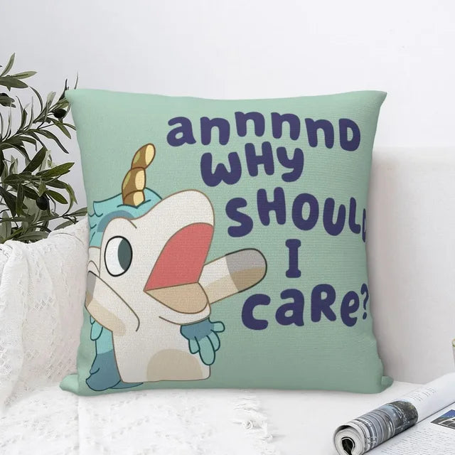 Blueys Unicorse Why Should I Care Square Pillow case