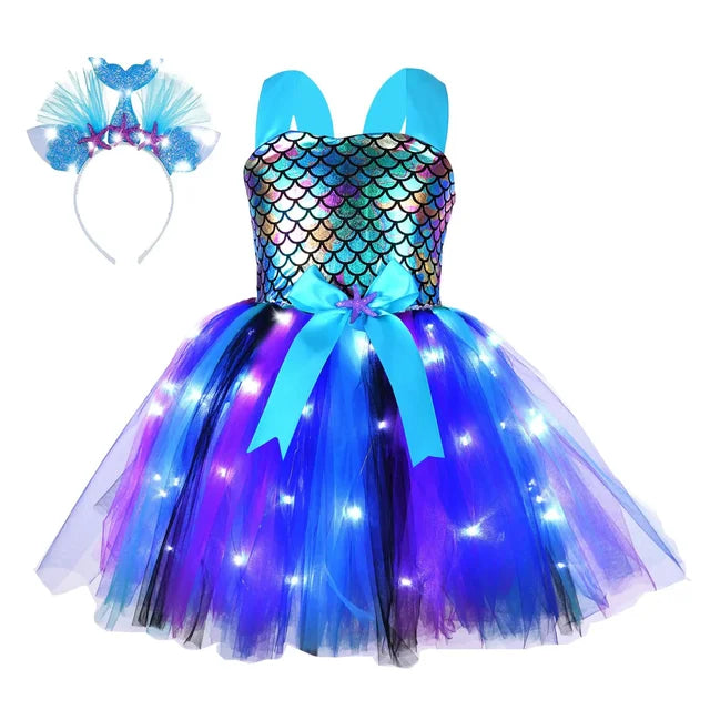 Light Up Mermaid Princess Dress Costume