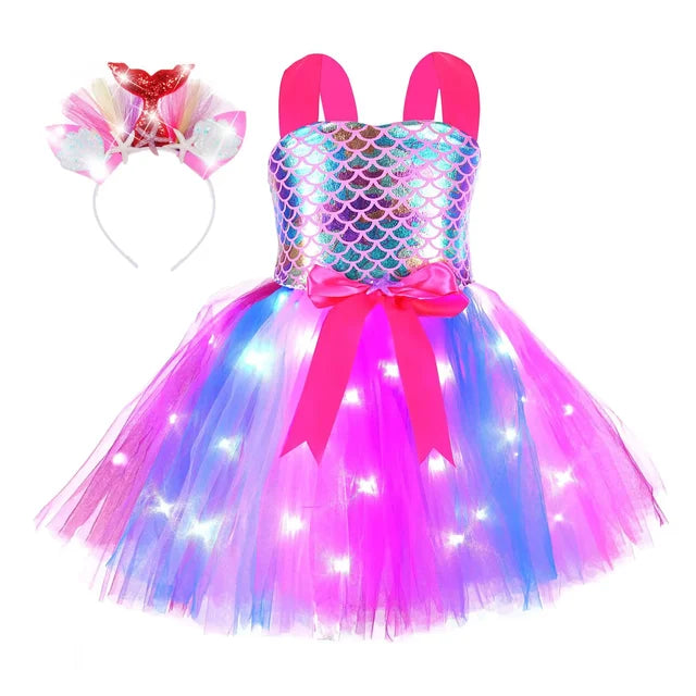 Light Up Mermaid Princess Dress Costume