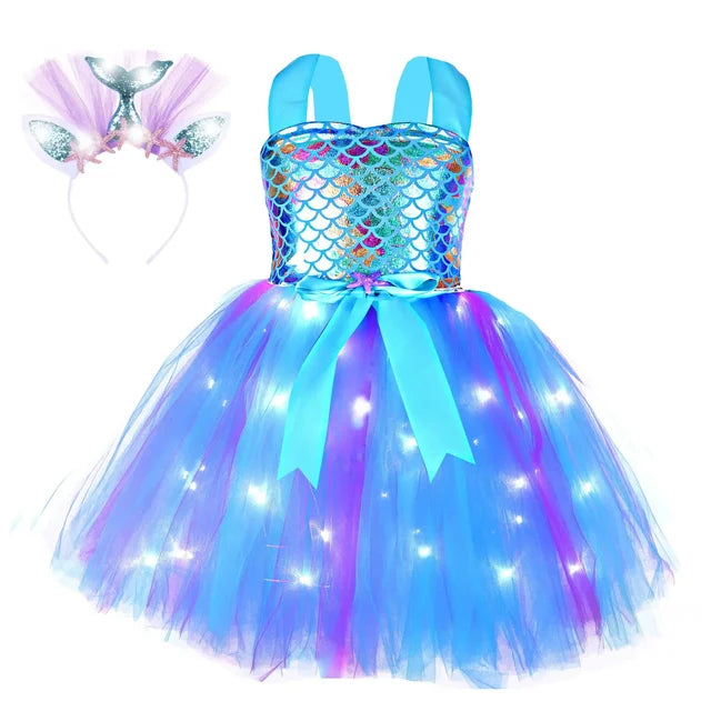 Light Up Mermaid Princess Dress Costume