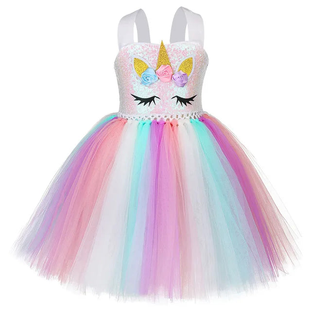 Pastel Sequins Unicorn Dress Costume