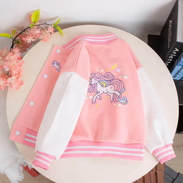 Girls Unicorn Varsity Jersey Jacket