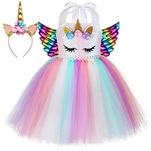 Pastel Sequins Unicorn Dress Costume