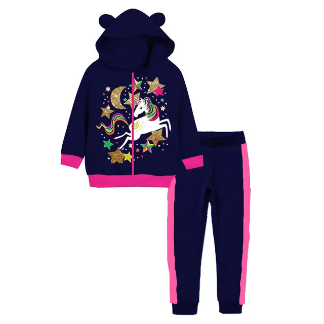 Girls Unicorn Hooded Clothing Set