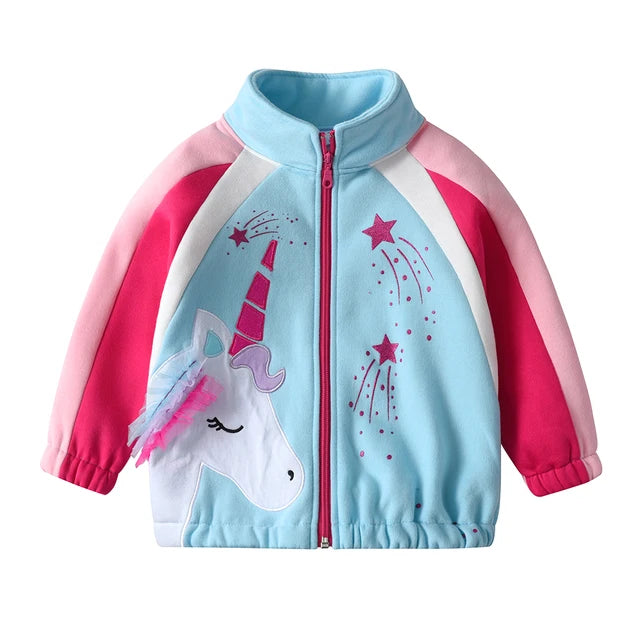 Girls Fleece Unicorn Jacket