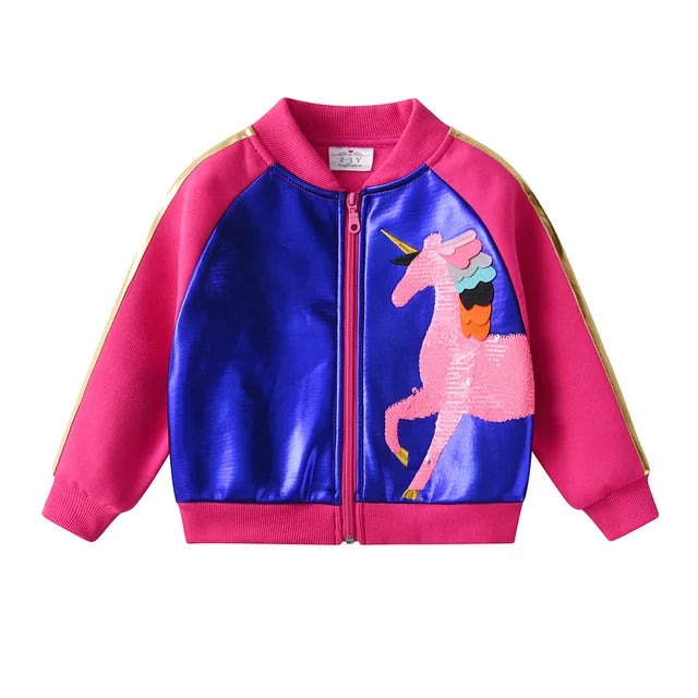 Girls Unicorn Sequined Jacket