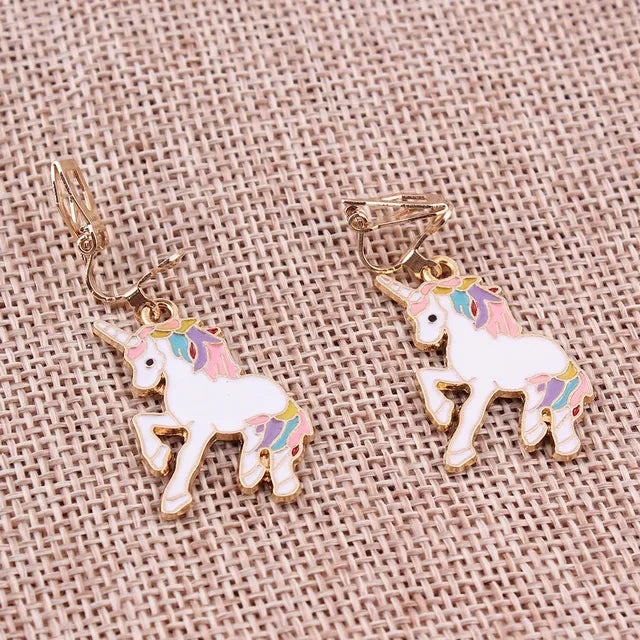 Girls Unicorn Clip-On Earrings