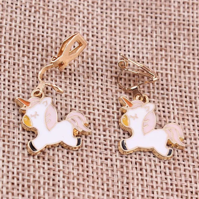 Girls Unicorn Clip-On Earrings