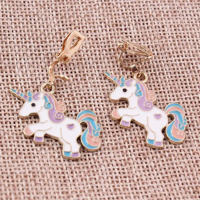 Girls Unicorn Clip-On Earrings