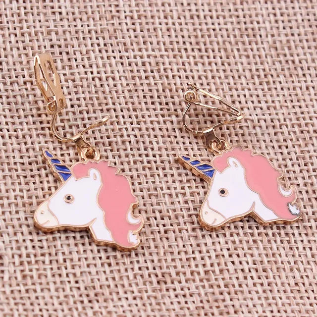 Girls Unicorn Clip-On Earrings