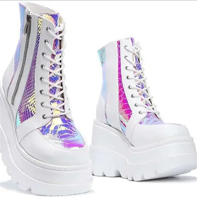 Iridescent Unicorn Core Platform boots