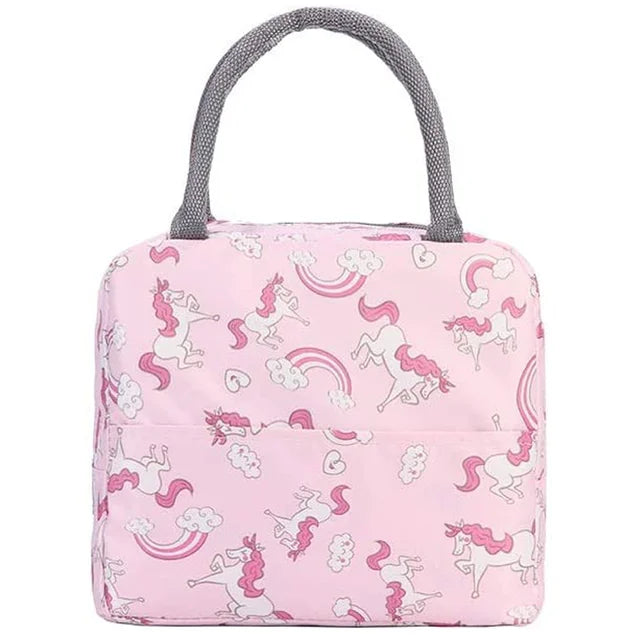 Pink Unicorn Lunch Box with Letter Patch