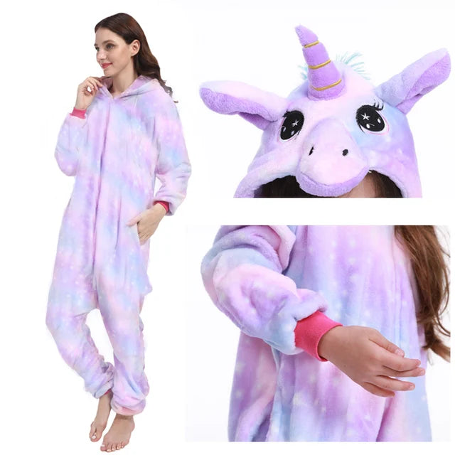 Adult Unicorn Onesie Glow in Dark pajamas and costumes