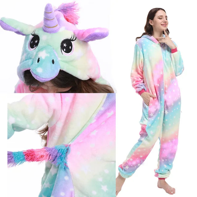 Adult Unicorn Onesie Glow in Dark pajamas and costumes