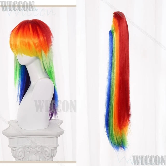 Anime Rainbow Dash Cosplay wigs and goggles