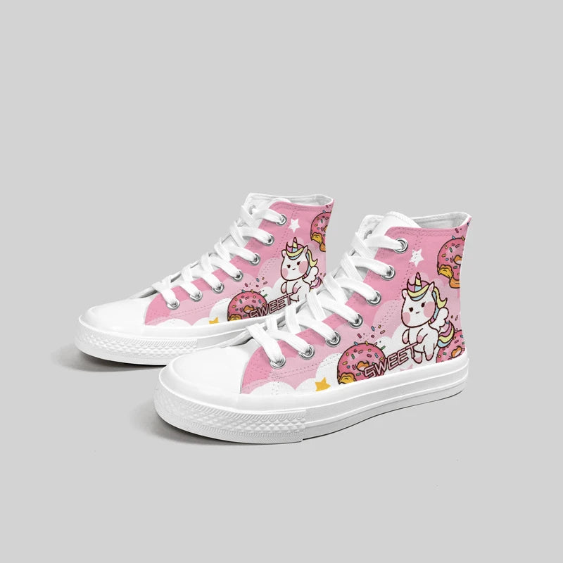 Trendy Anime Cat-i-corn Womens Sneakers