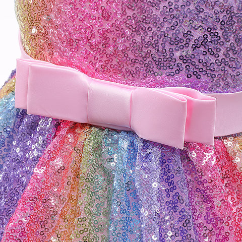 Rainbow Sequins Princess Dress