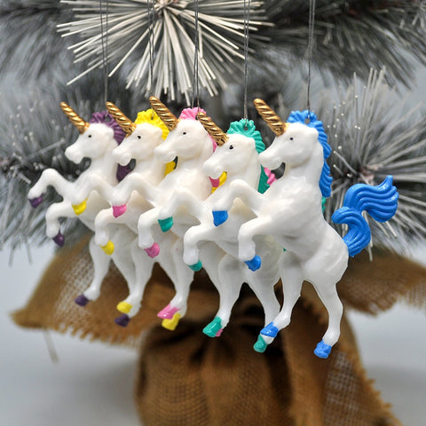 Multicolor Unicorn Party Drop Ornaments (5pcs)