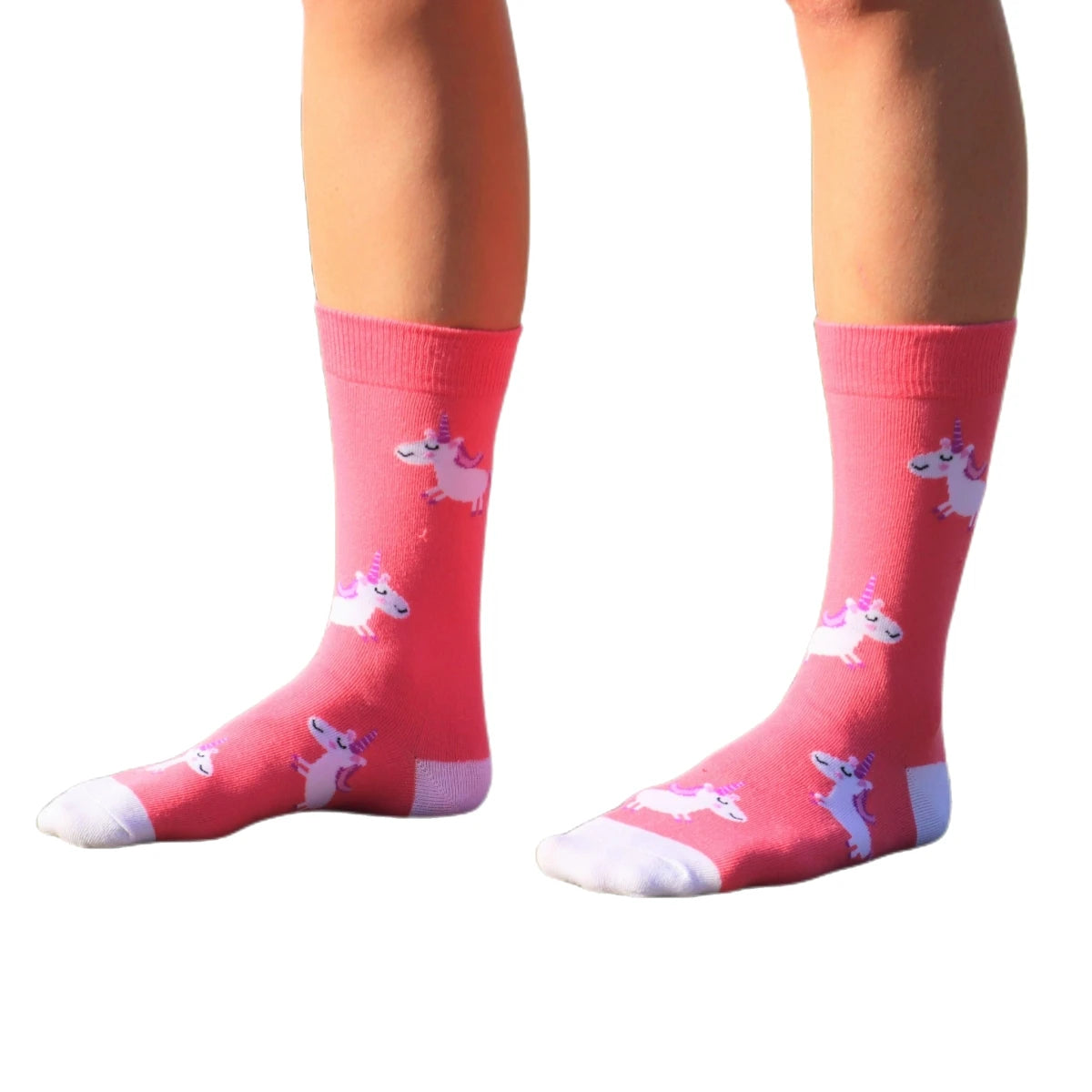 Girls Pink Unicorn Socks