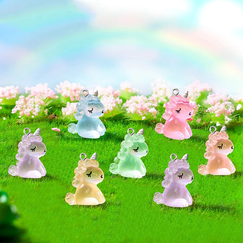 10Pcs Kawaii Cute Unicorn Charms