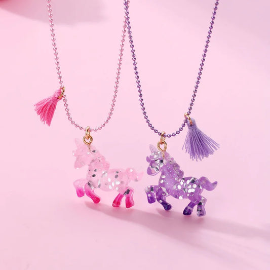 2Pcs/BFF Friendship Set Unicorn Necklace