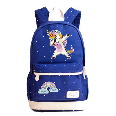Dabbing Unicorn Canvas Backpack