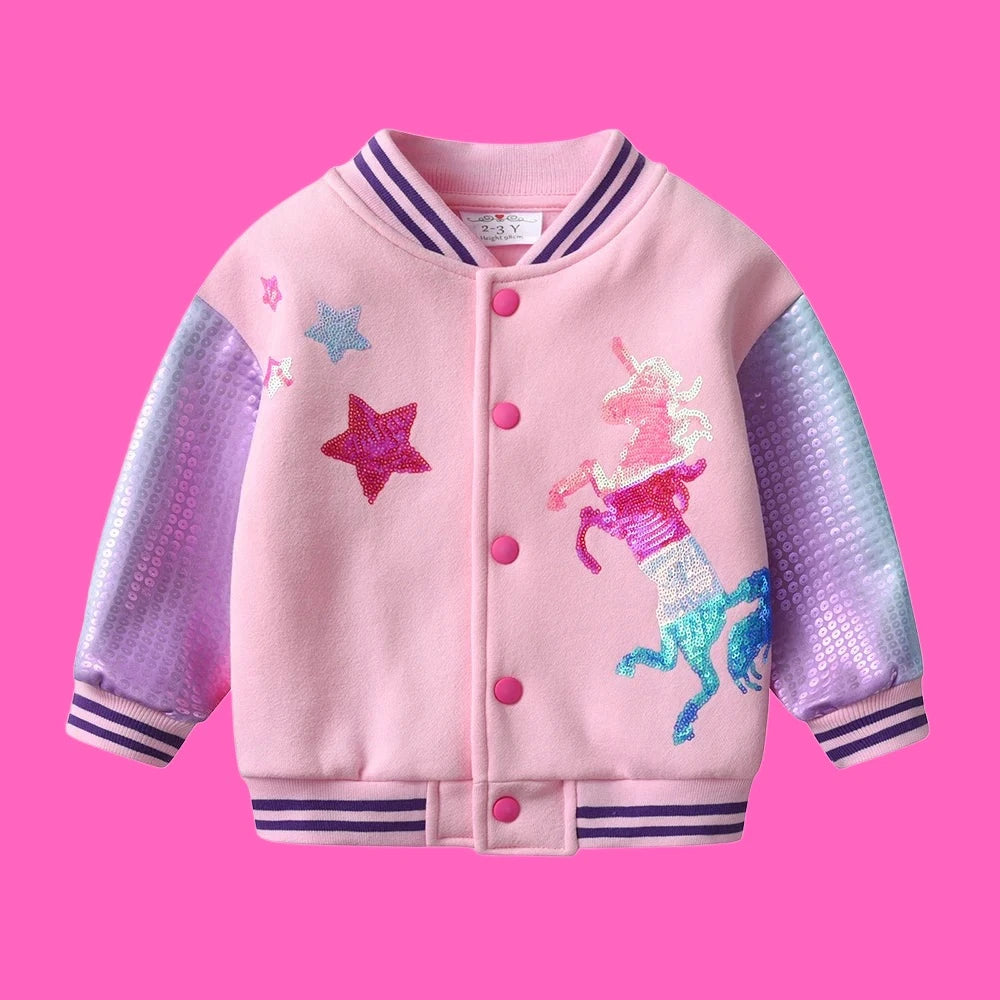 Girls Unicorn Sequin Jersey Jacket