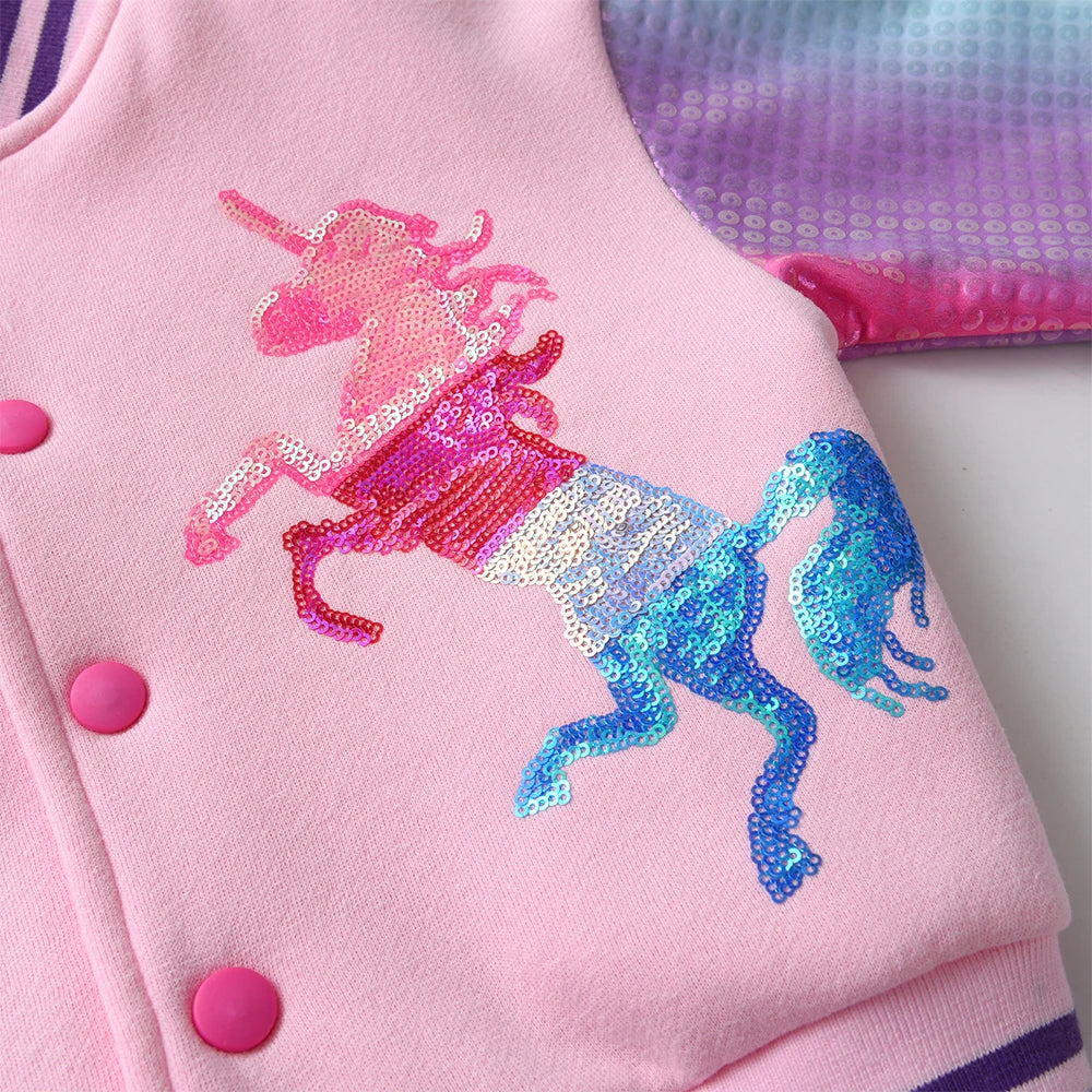 Girls Unicorn Sequin Jersey Jacket