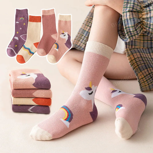 Minimalist Unicorn and Rainbow socks