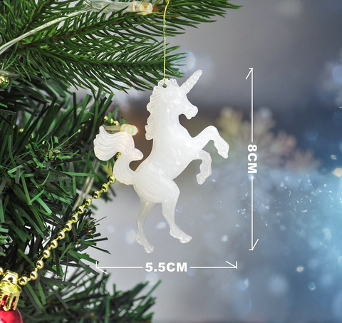 Unicorn Drop Ornaments (4pcs)