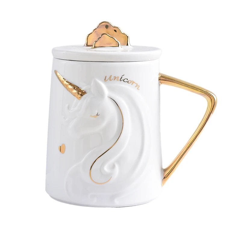 Gorgeous Relief Unicorn Coffee Mug with Phone Holder Lid
