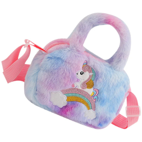 Fluffy Plush Unicorn Handbag