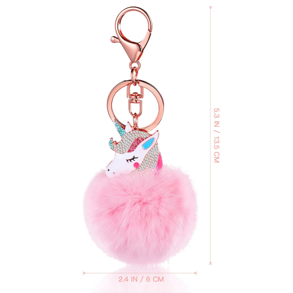 Pink Puff Ball Keychain