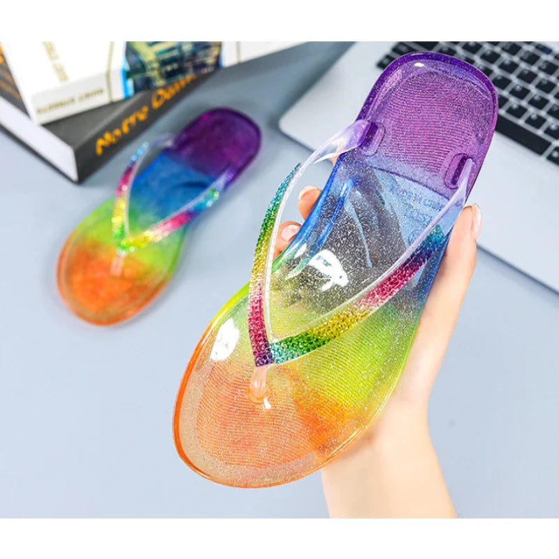 Woman Glitter Rainbow Flip-Flops