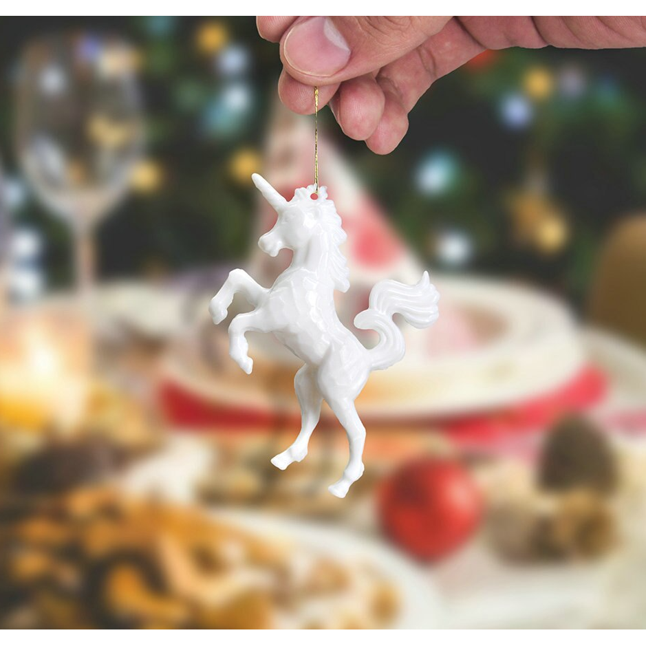 White Unicorn Ornaments (4pcs)